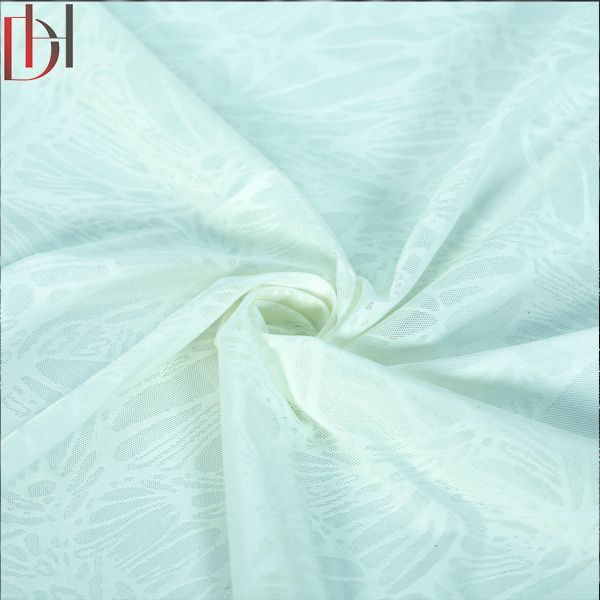 Ice Silk Oilproof Tricot Jacquard Fabric Customized 88% Polyester 12% Spandex