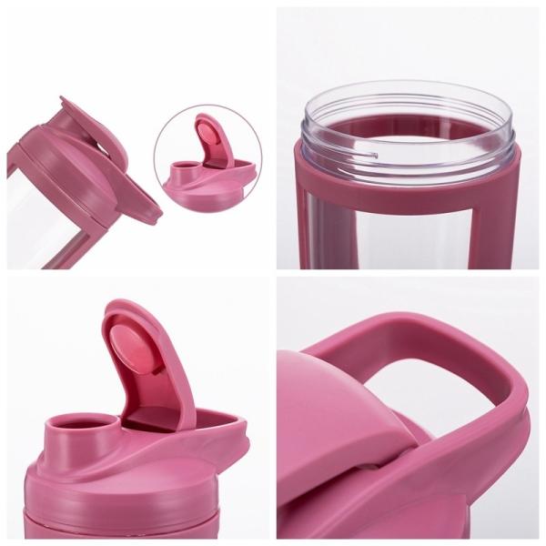 Anti-corrosion Coating Equipped 650ml Plastic Shaker Bottle for Protein Sports Gym