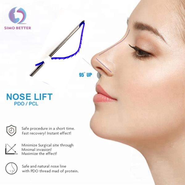 Non Surgical Face Lift Thread Facelift Nose L Shaped Needle Silicone Coated