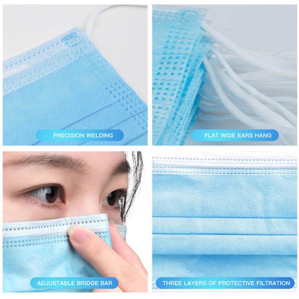 Anti Dust 3 Ply Surgical Face Mask Disposable Medical Face Mask Anti Poullution