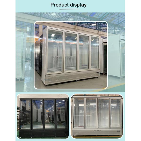 Supermarket Glass Door Upright Display Freezer And Refrigerator With CE
