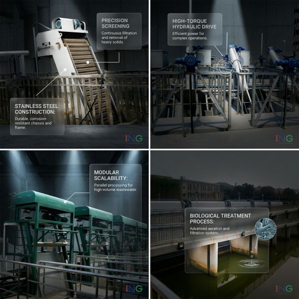 Heavy-Duty Mechanical Bar Screen 5000mm Ultra-Wide Channel High-Flow Sewage Screening Station Municipal Grade