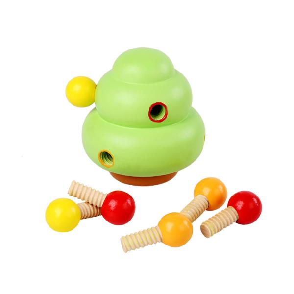 Early Childhood Development Nut Tree Disassembly Screw Wooden Toy ISO9001