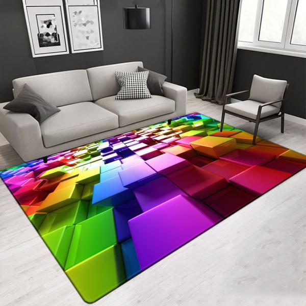 Custom Image Artistic Modern Design 3D Printed Polyester Fiber Living Room Carpet Hotel Area Rugs