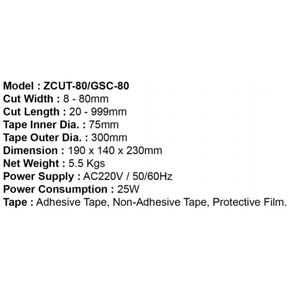 Industrial Ultra Wide 8mm- 80mm Tape Dispenser Machine ZCUT-80/GSC80
