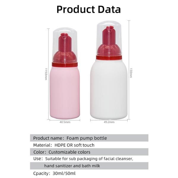 LDPE HDPE пенится мягкое прикосновение 50ml 100ml бутылок насоса