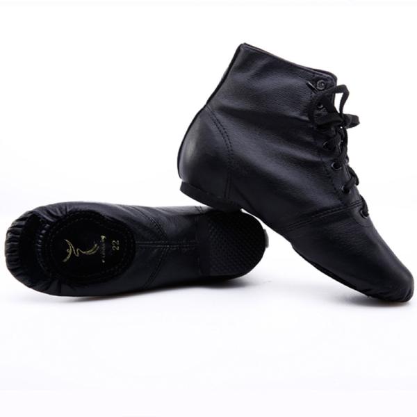 Adult and child pig leather black jazz dance boots