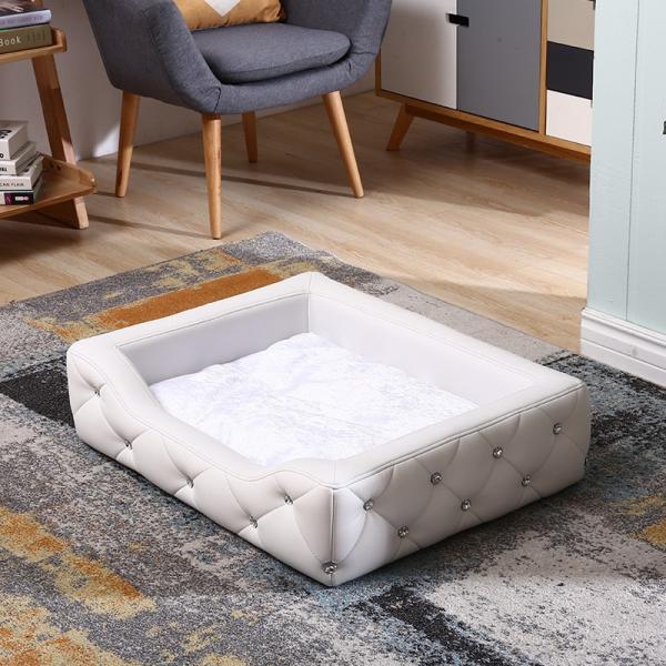 Casa de Teddy Dog House Small Dog dourada - pele de cabelo Sofa Princess Bed Removable And do animal de estimação da casota lavável