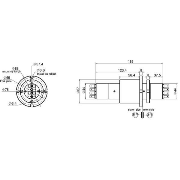 2 Or 4 Channel Flange Connection High Frequency Slip Ring With Single And Multi Mode