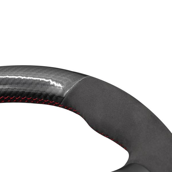 Modern Style DIY Hand Stitched Carbon Fiber Suede Stripe Steering Wheel Cover for Opel Adam 2012-2020