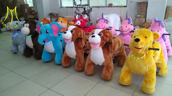 Hansel unicorn motorized plush animal children amusement cars rides kiddie rider electric dog for sale