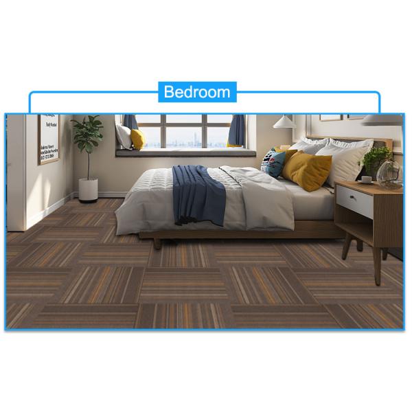 Striped Top Grade Plank Room Carpet Tiles for Home 100% Polypropylene