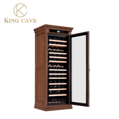 Nuestro gabinete de refrigeración de vino de roble americano con panel de control digital