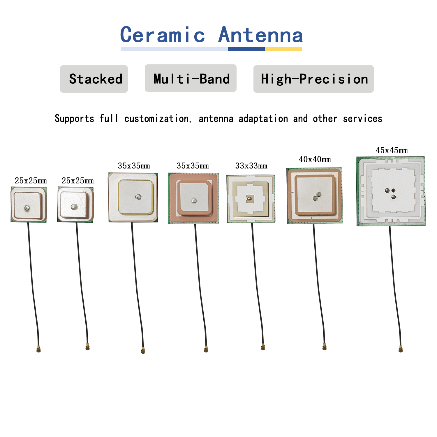 Active Built-in Ceramic GPS/GNSS Dual/Tri-band 30/40dBi High Precision Positioning Antenna for Vehicle Tracker IoT Devices