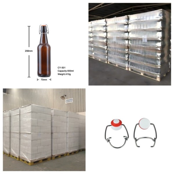 Swing Cap Glass Beer Bottles 500ml Craft Brew Container Packaging 410g CY-501
