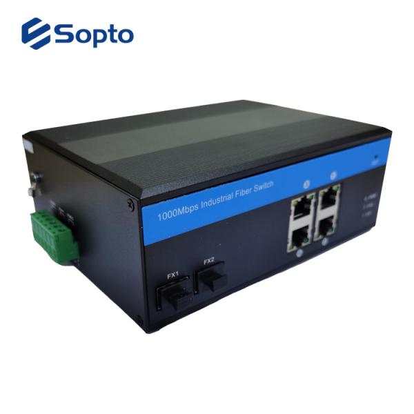 2 Fiber 4 UTP Ports 10/100/1000M Fiber Media Converter