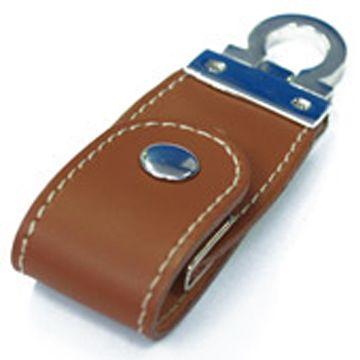 Nueva memoria USB AT-030C del cuero de la llegada