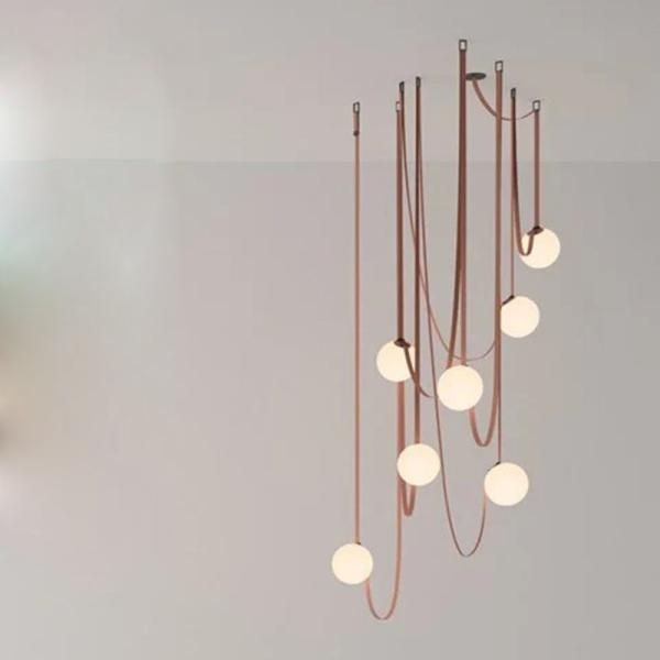 Nordic Minimalist Belt Chandelier Italian Designer Living Room Loft Dining Room Pendant Light