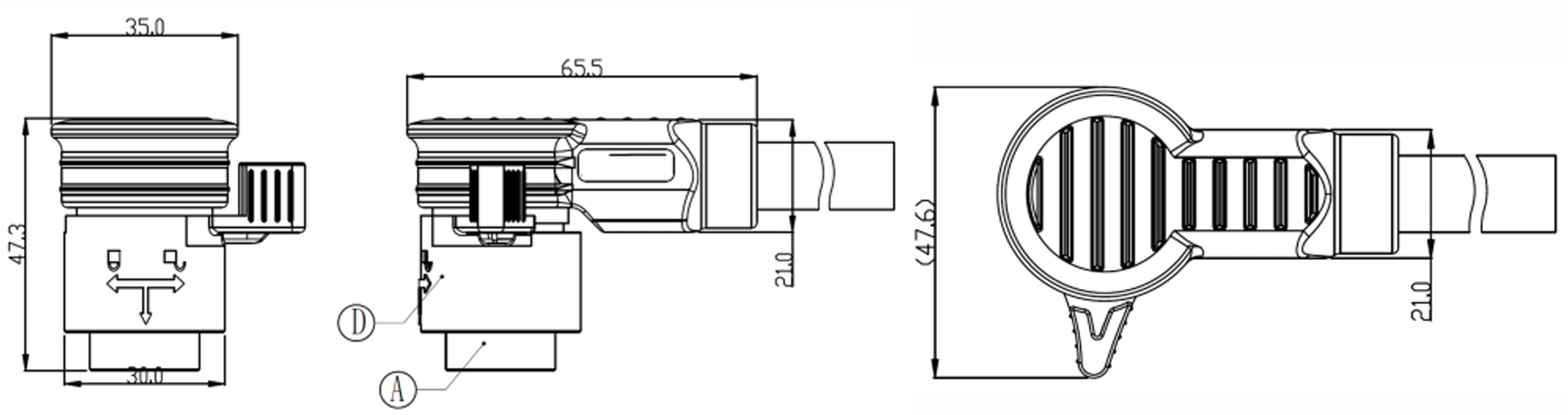 2+2+2P Electric Scooter Connector IP68 Waterproof Male And Female Wire Connector