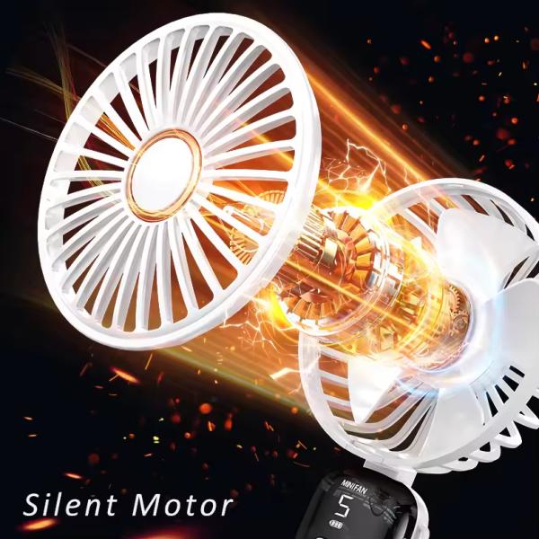 Mini Desk Foldable Fan 1200mAh 5 Speeds Ultra Quite Portable Handheld Fan for Women Girl