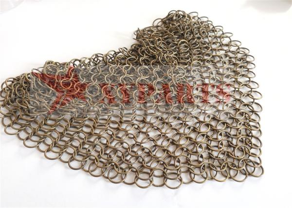 Hotel Decor Chain Mail Ring Metal Mesh Curtain With PVD Colors