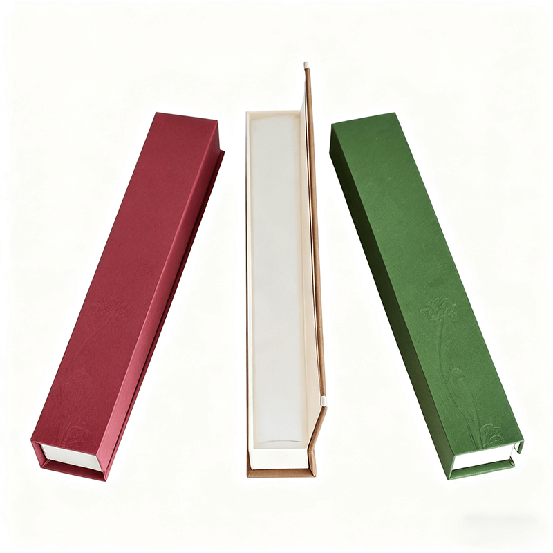 Caja de incienso rectangular de color sólido de lujo Embalaje de papel kraft personalizado para regalos Cajas rígidas Forro de esponja Estampado