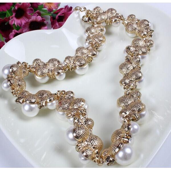 Wild imitation pearl flash diamond bridal necklace