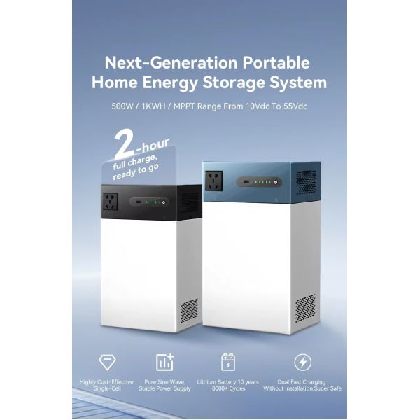 300W 896WH All-in-One Portable Solar Power Station - Compact ESS Storage System