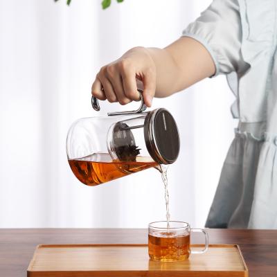 700ml Loose Tea Stovetop Glass Teapot Infuser With Handle Filter