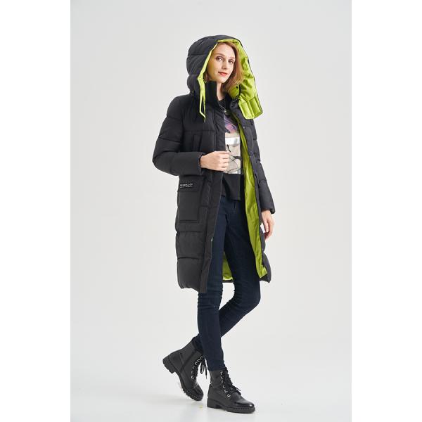 FODARLLOY Ladies Warm Hooded Cotton-Padded Clothes Women Slim Long Down Winter Jackets Women Water Repellent Puffer Coats