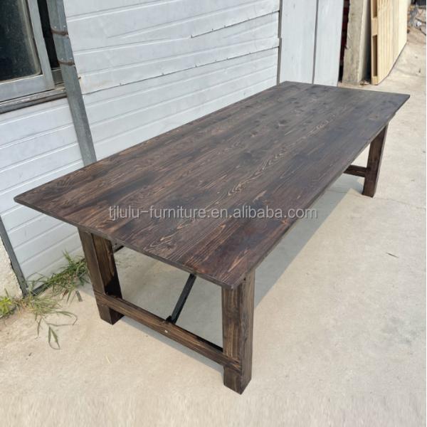 Foldable Pine Frame American Walnut Color Solid Wood Dinning Table with Modern Simple Design and Sturdy Construction