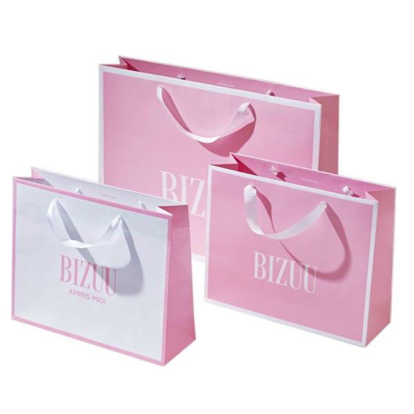 Gravure Printing Custom Logo Necklace Paper Gift Bag for Customized Jewelry Packaging