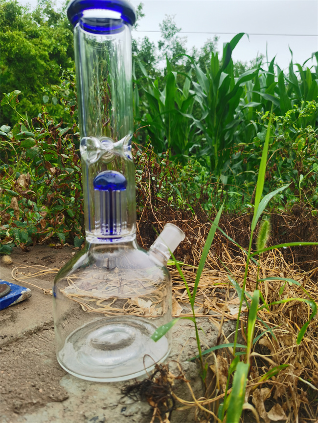 основания Beaker 5mm перколятор ясного стеклянного двойной спиральный издает долгий низкий звук 14 дюйма