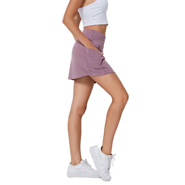 Customized Quick Dry High Rise Sports Dress Plain Tennis Skirts with Side Pocket