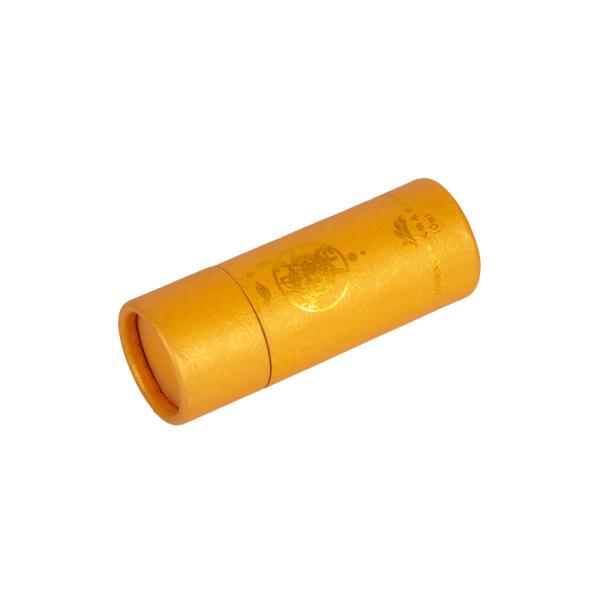Yellow Stamping Small Cardboard Paper Tube Packaging Coffee Tea