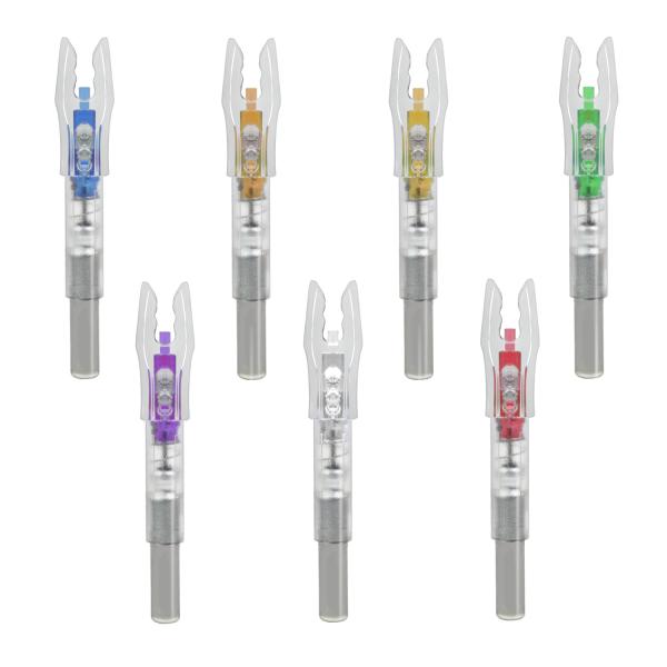 ID.204 (5mm) Arrow shaft's Red Green Blue Orange Yellow Purple Muti Color Lighted Nocks With Switch Brass Button