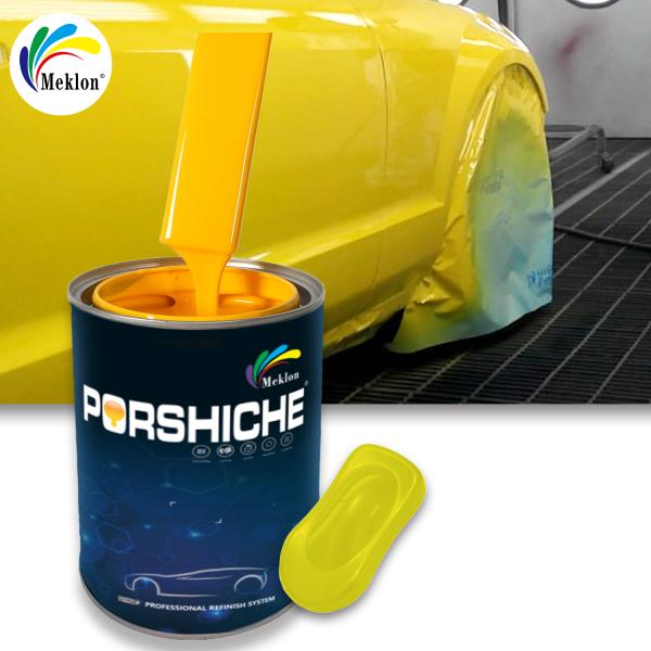 1K Lemon Yellow Car Repair Paint Pure And Full Color Supplyer