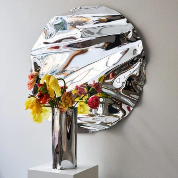 Bespoke Round Psychedelic Wall Sculpture 201 304 316 Stainless Steel Mirrors