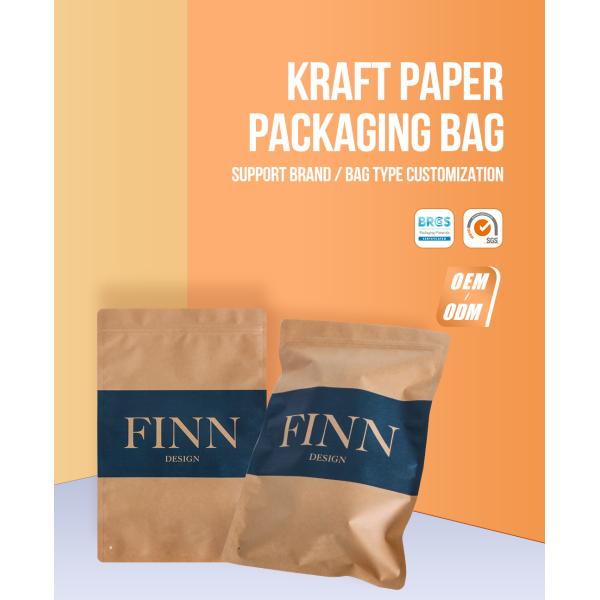 Eco Friendly Zipper Pouch Custom Printed Kraft Paper Coffee Bags With Valve Zip Lock Food Grade Packaging