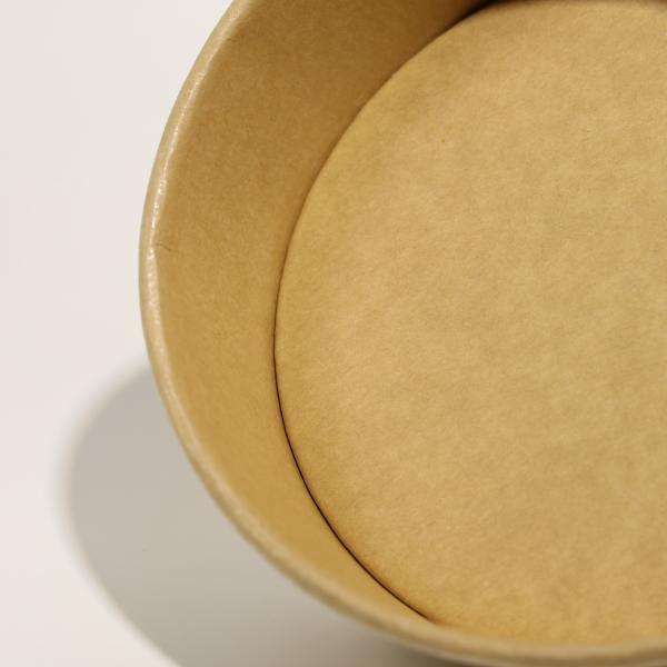 Round Custom Printed Kraft Paper Boxes Paper Takeaway Containers 500ml 1000ml