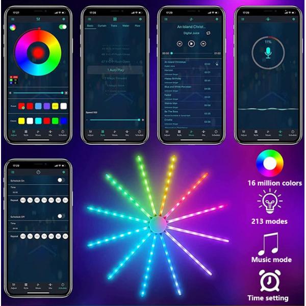 Гибкие рождественские светильники с LED 5vusb Адресованные фейерверки с RGB Ic для внутреннего декора