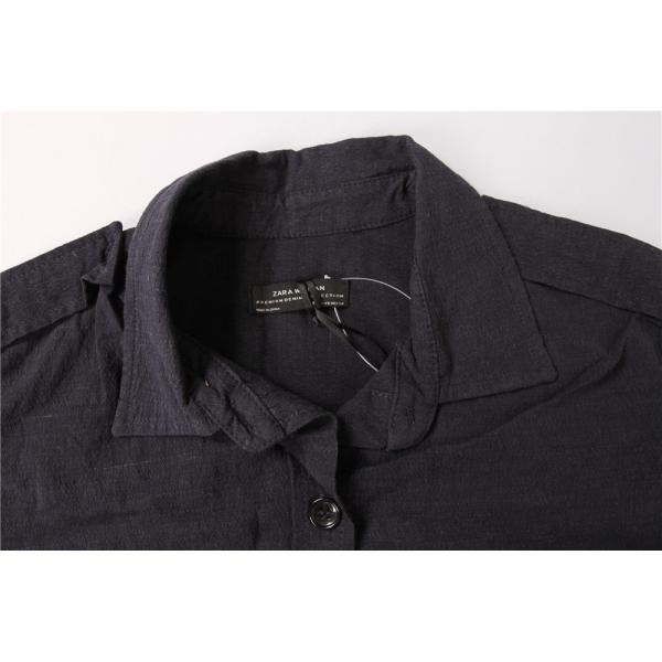 Casual Simple Black Ladies Longline Shirts 62% Viscose For Autumn