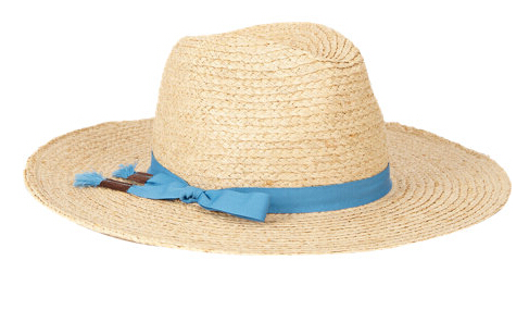 natural braided raffia Continental fedora