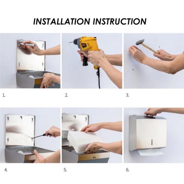 304 Stainless Steel Toilet Paper Dispenser , Multifold Paper Towel Dispenser For Restroom