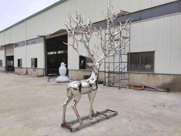 Large Metal Garden Sculpture , Outdoor Modern Sculpture Stainless Steel