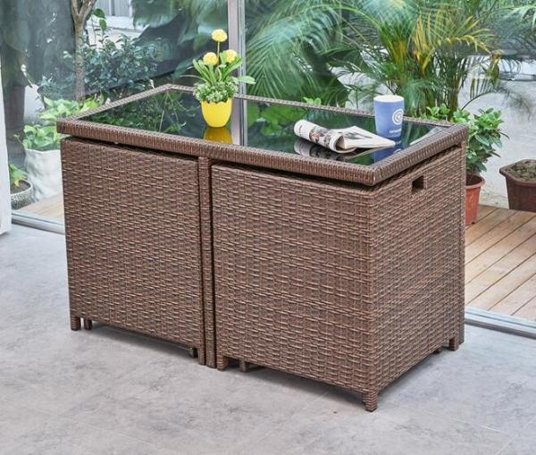 Leisure Modern PE Rattan Chair and table sets Aluminium Outdoor Garden wicker Chair