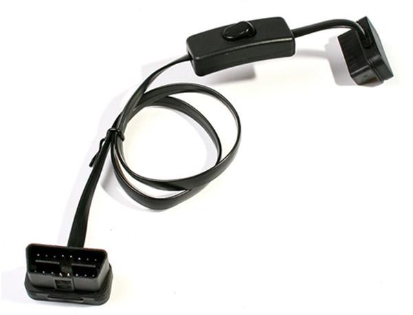 Flat Angle ELM327 OBD2 16 Pin Male To Female OBD II Extension Cable with Power Switch