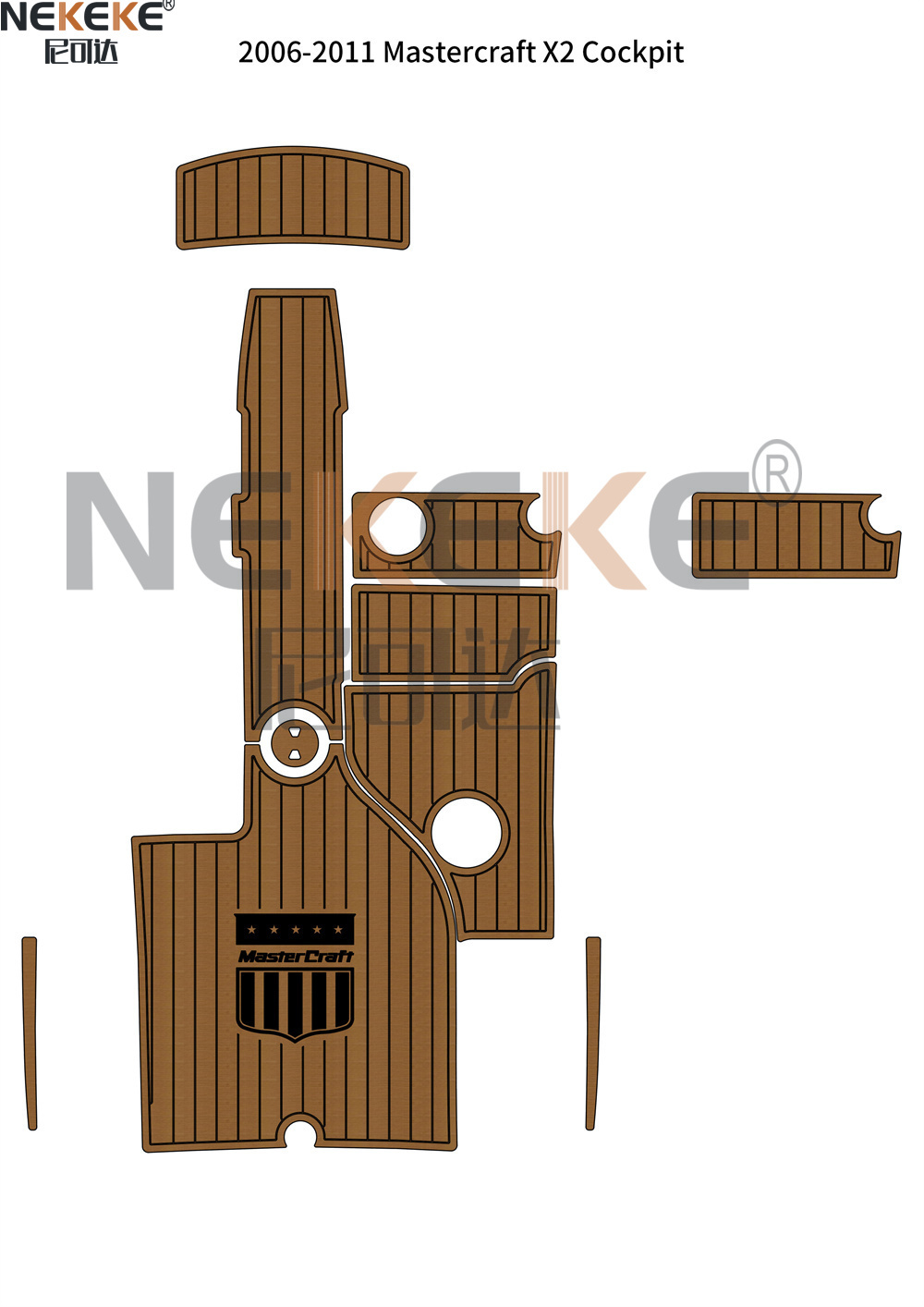 2006-2011 Mastercraft X2 Cockpit EVA Faux Teak Deck Flooring Marine Mat Pad
