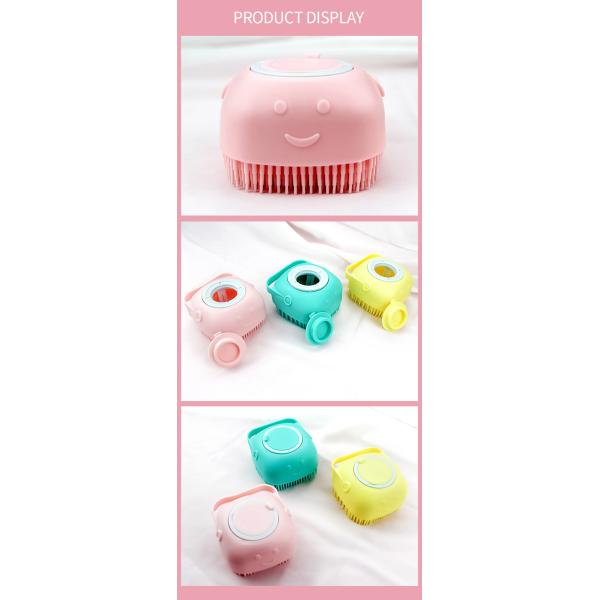 Cepillo de limpieza de champú azul rosa Cepillo de baño para perros de silicona