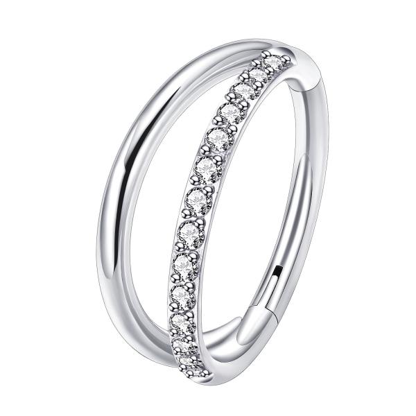 Double Layers Titanium Nose Jewelry Earring Piercing Nose Ring Gold F136 Hinged Segment
